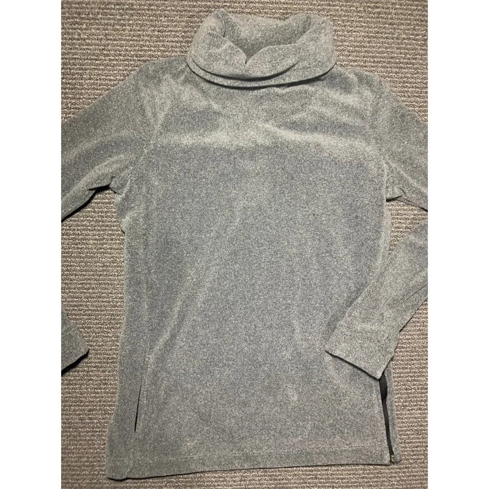Nike Therma Dri-Fit Tunic Training Top Women's S Gray Pocket Fleece Long Sleeve
